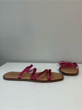 NWT Torrid Jelly Detail Embellished Square Toe Sandal Fuchsia Size  9.5WW Summer